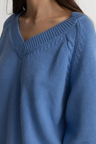 Rhythm Womens Sweater Moonstone Oversized V Neck