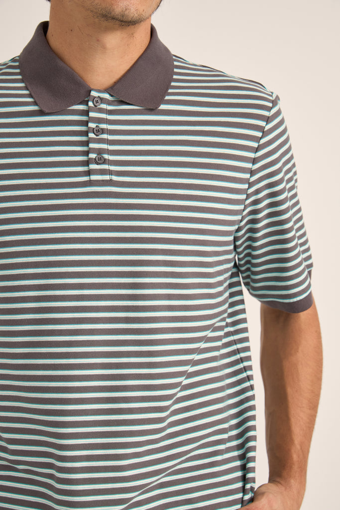 Rhythm Mens Knit Stripe Polo