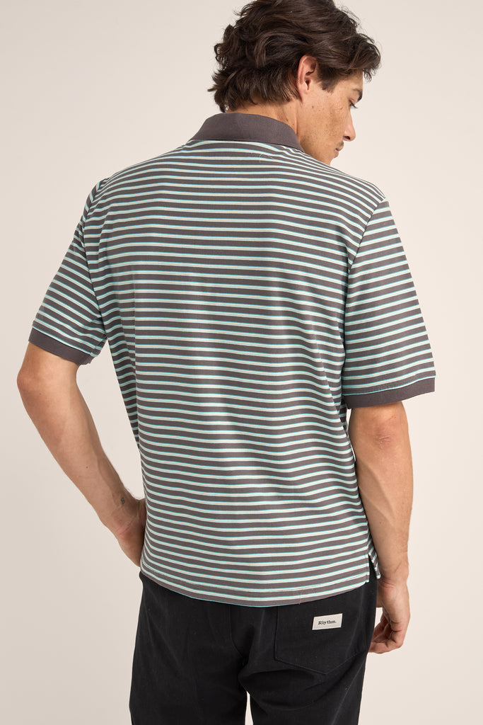 Rhythm Mens Knit Stripe Polo