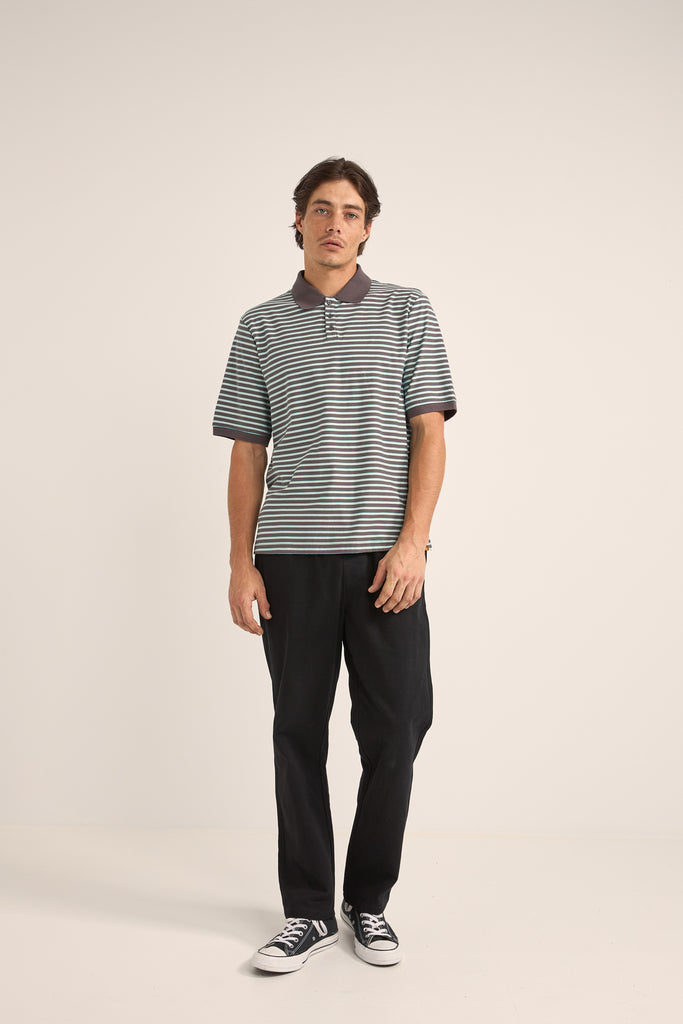 Rhythm Mens Knit Stripe Polo