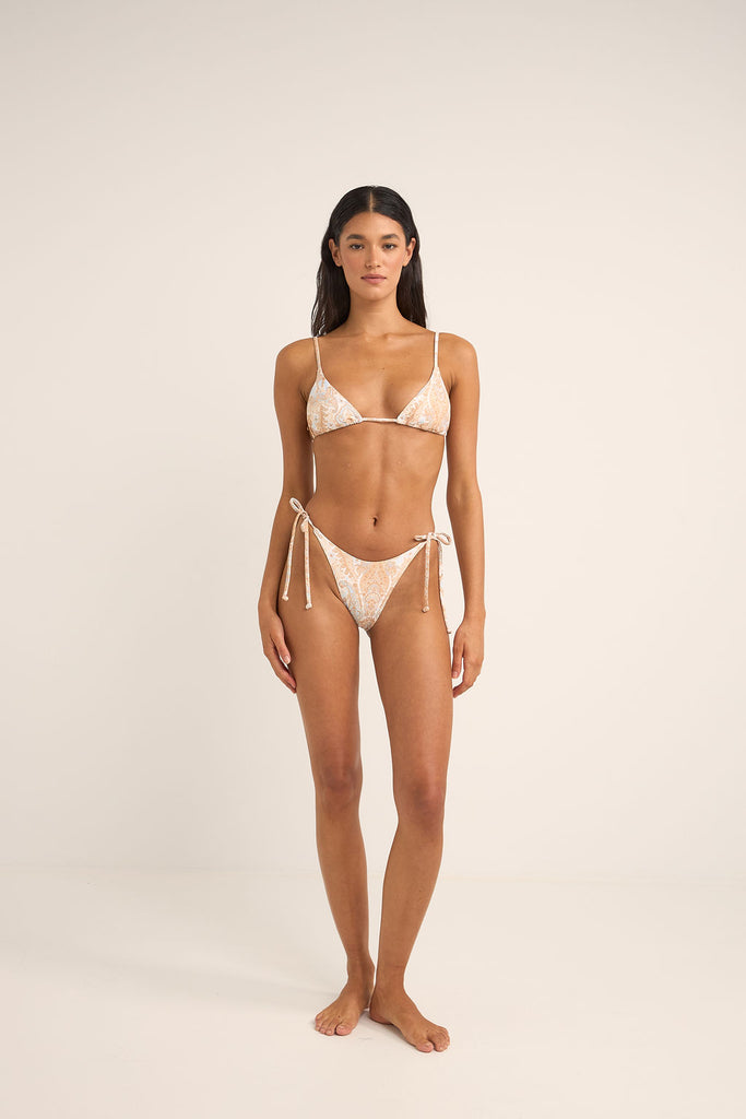 Rhythm Womens Bikini Top Jean Paisley Slide Tri