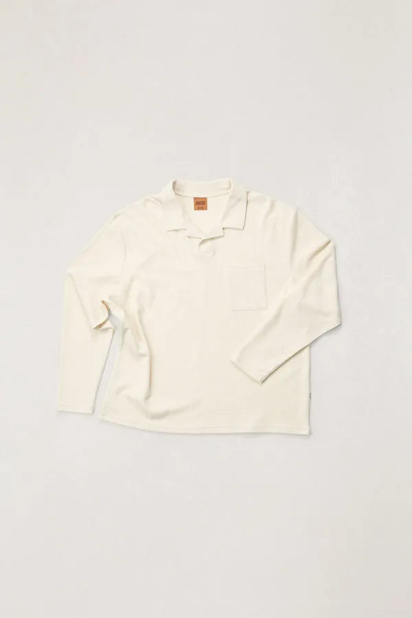 Rhythm Mens Knit Vintage Terry Long Sleeve Polo