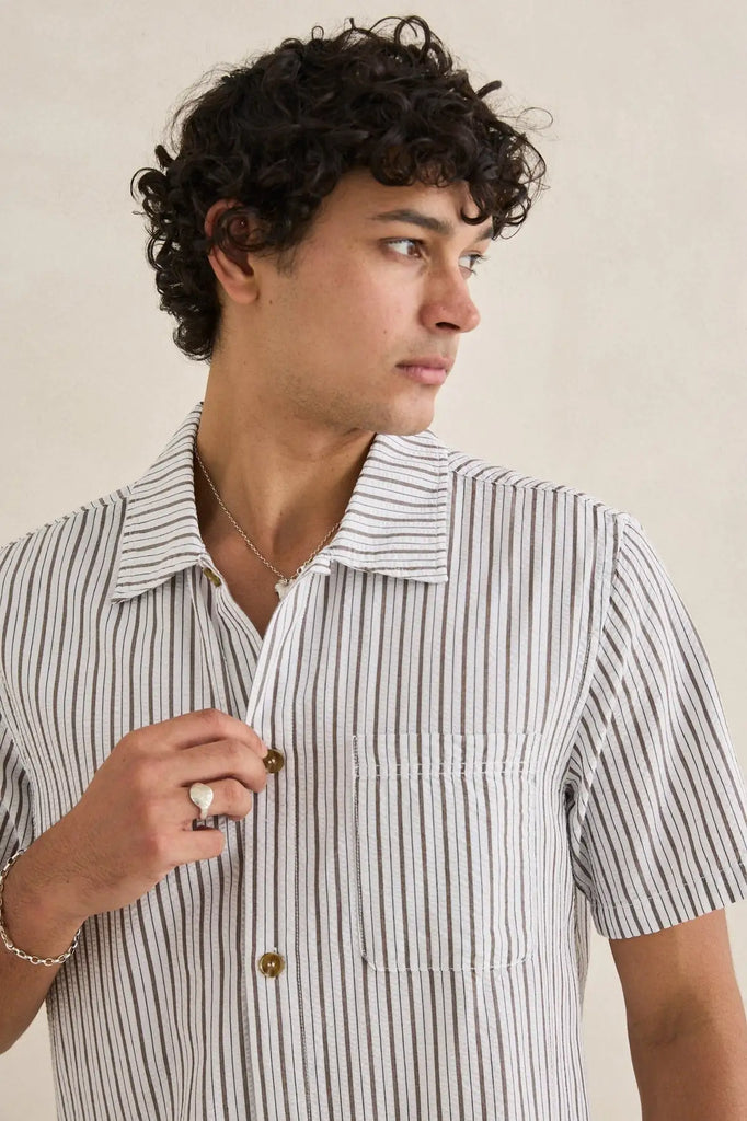 Rhythm Mens Woven Seersucker Stripe