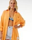 Rip Curl Womens Shirt Premium Linen Long Sleeve Button Through