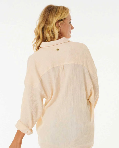 Rip Curl Womens Shirt Premium Linen Long Sleeve Button Through