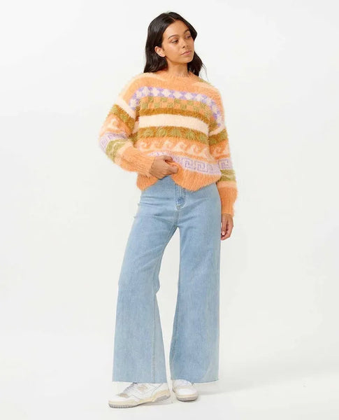 Rip Curl Womens Sweater Beach Party Jaquard Crew