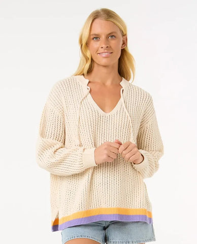 Rip Curl Womens Sweater Cala Vadella Crochet