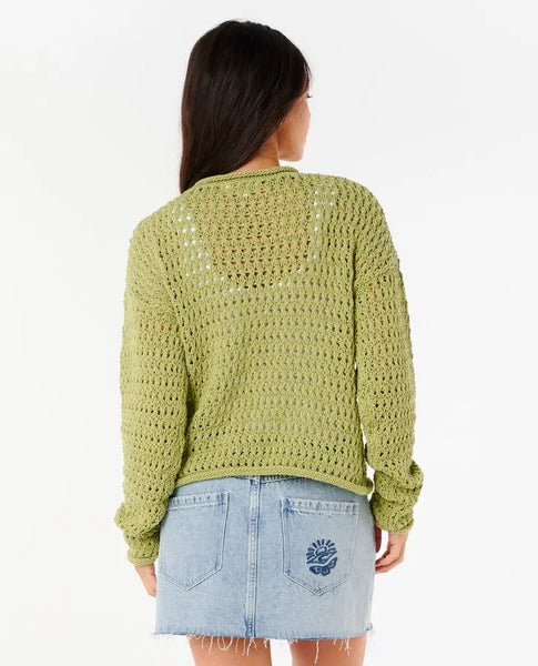 Rip Curl Womens Sweater Cala Nights Pointelle Crew