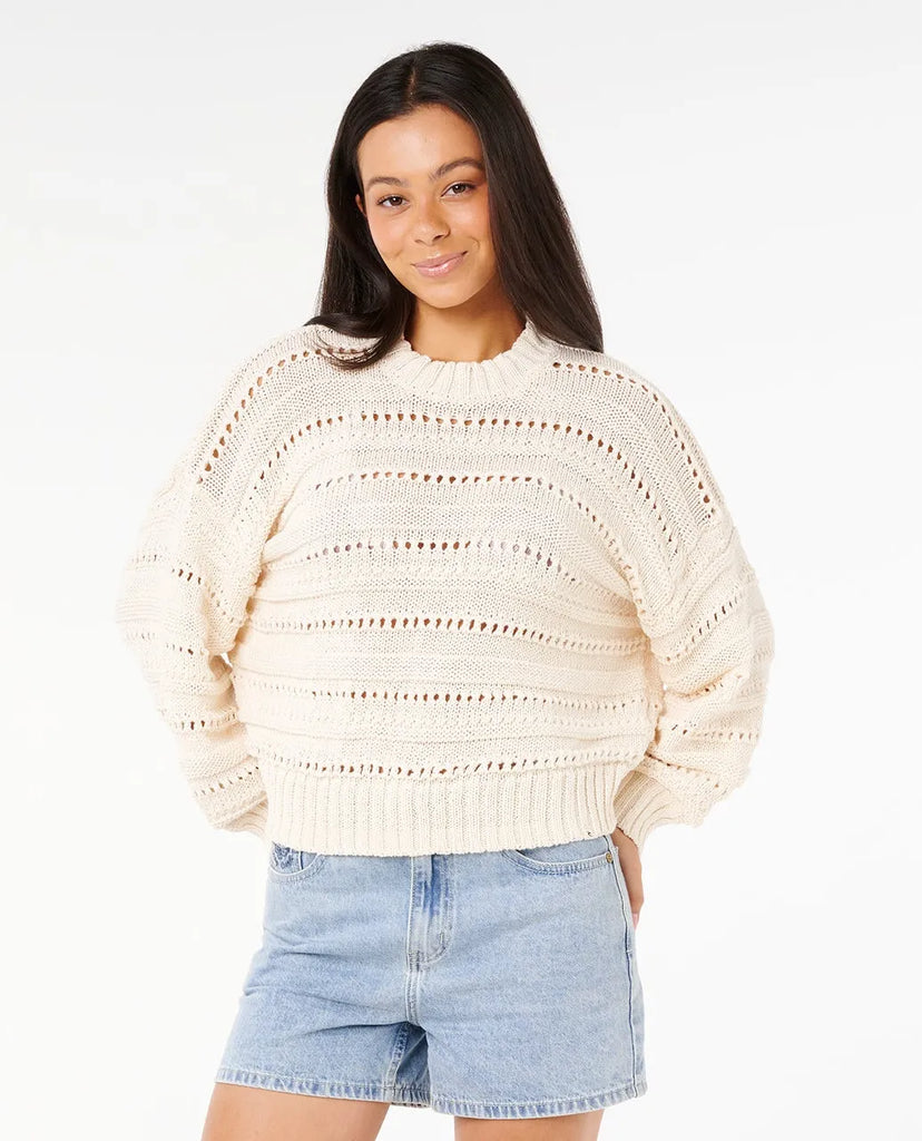 Rip Curl Womens Sweater Neon Isles Cotton Stripe Knit