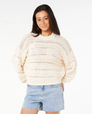 Rip Curl Womens Sweater Neon Isles Cotton Stripe Knit