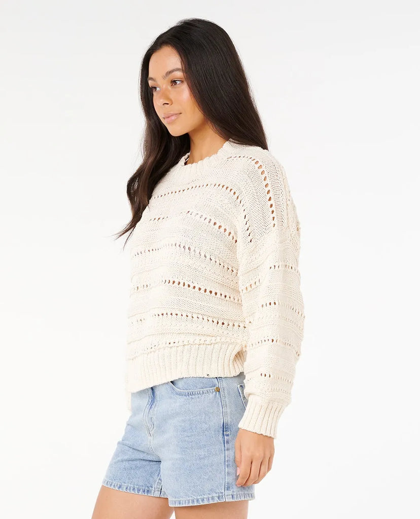 Rip Curl Womens Sweater Neon Isles Cotton Stripe Knit