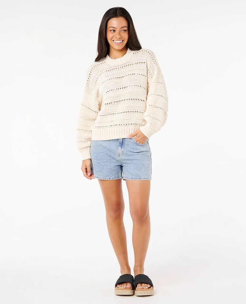 Rip Curl Womens Sweater Neon Isles Cotton Stripe Knit