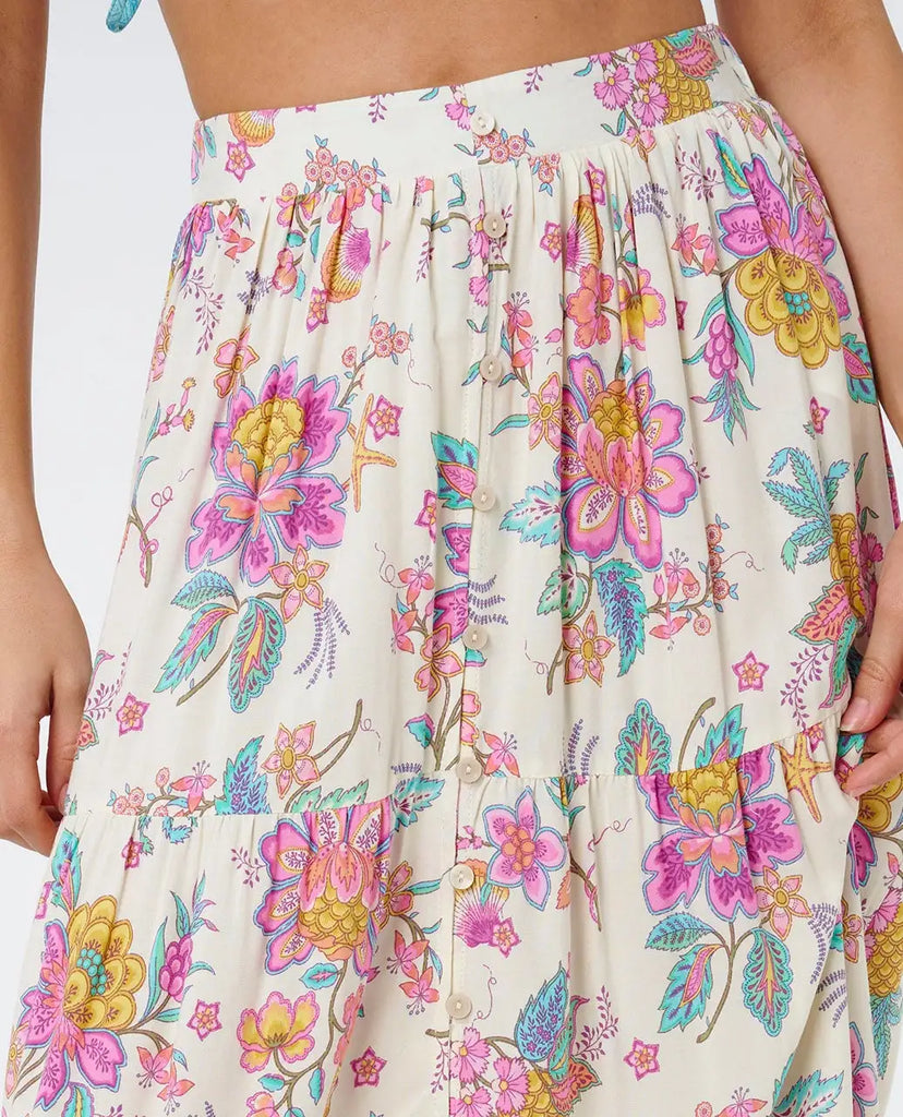 Rip Curl Womens Skirt Half Moon Bay Button Thru Maxi