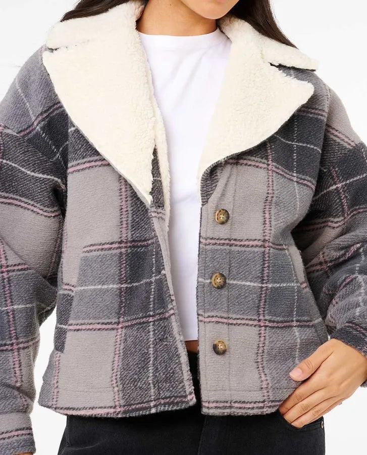 Rip Curl Womens Jacket Sunset Luau Check Shacket