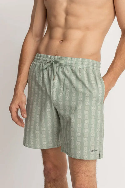 Rhythm Mens Shorts Tile Stripe Beach Short