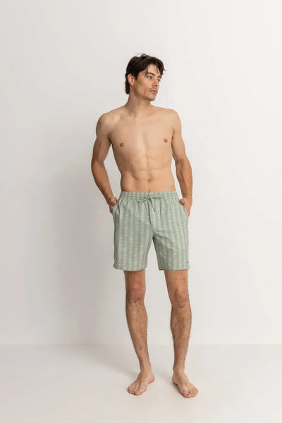 Rhythm Mens Shorts Tile Stripe Beach Short