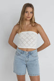 Rhythm Womens Shirt Islander Strapless Knit Top