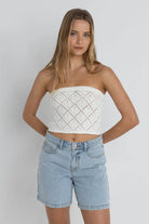 Rhythm Womens Shirt Islander Strapless Knit Top
