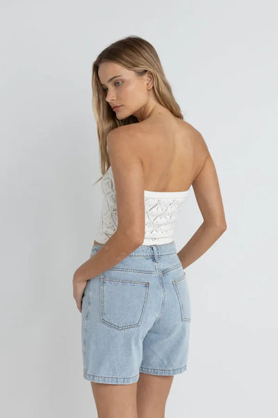 Rhythm Womens Shirt Islander Strapless Knit Top