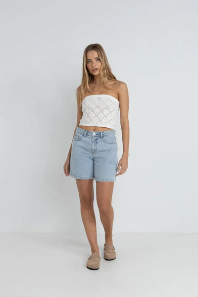 Rhythm Womens Shirt Islander Strapless Knit Top