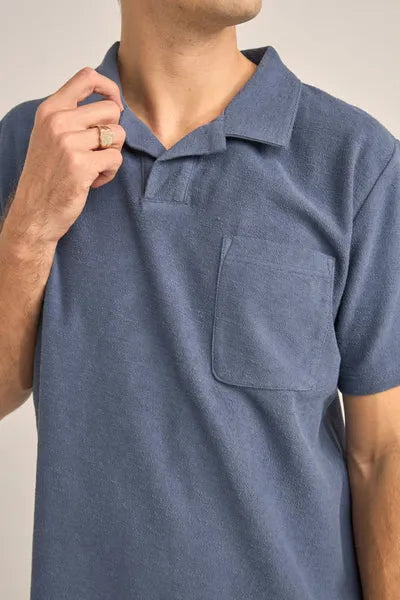 Rhythm Mens Knit Vintage Terry Polo
