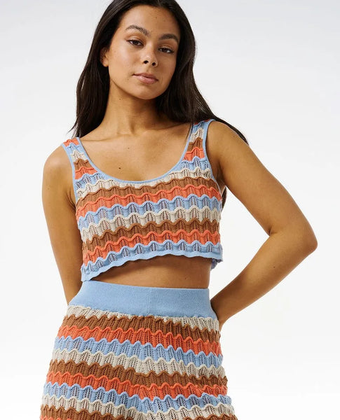 Rip Curl Womens Tank Top Santorini Sun Crochet Top