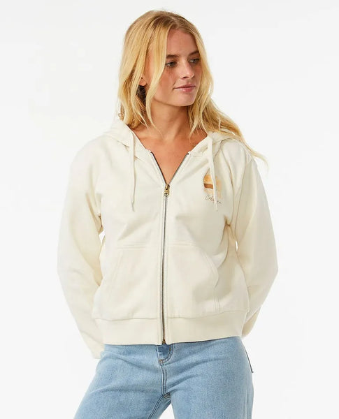 Rip Curl Womens Sweatshirt Line UP Relaxed Zip Through Hood