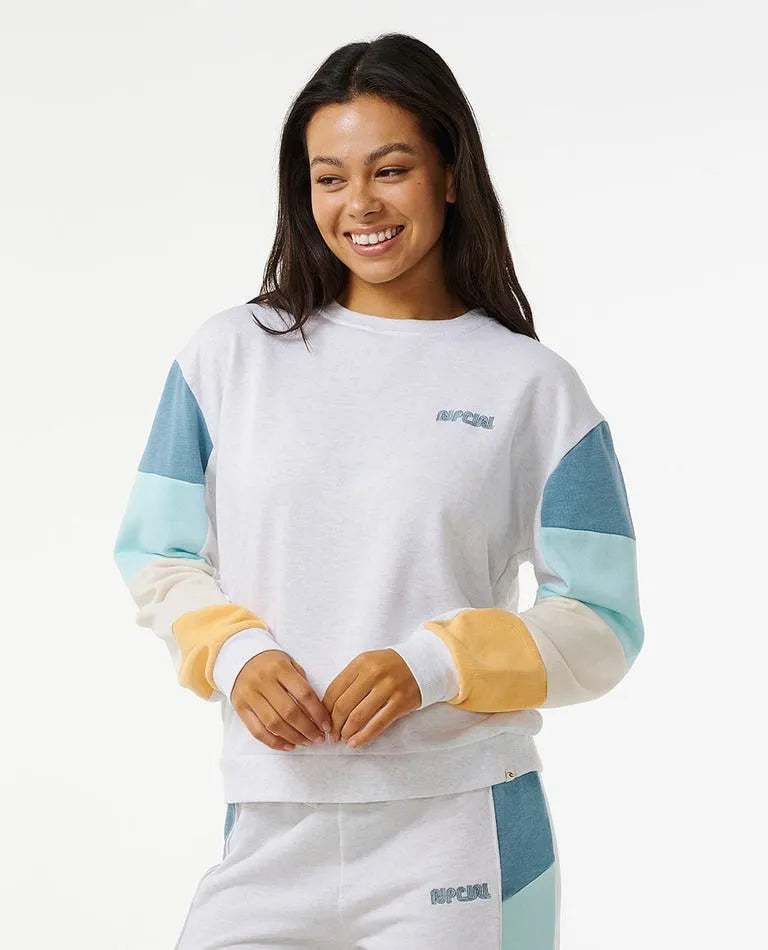 Rip Curl Womens Sweatshirt Surf Revival Cut and Sew Crew Rip Curl Womens Sweatshirt Surf Revival Cut and Sew Crew