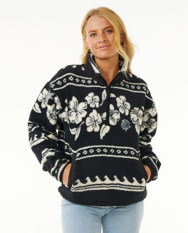 Rip Curl Womens Sweatshirt Soleil Polar Fleece 1/4 Zip