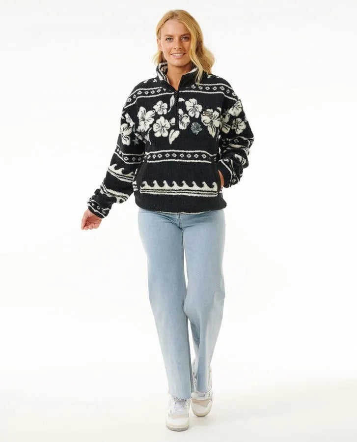 Rip Curl Womens Sweatshirt Soleil Polar Fleece 1/4 Zip