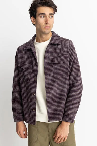 Rhythm Mens Shirt Check Overshirt