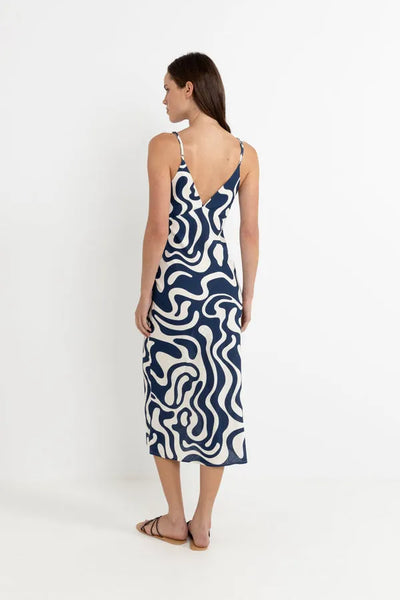 Rhythm Womens Dress Waverly Bias Cut Midi