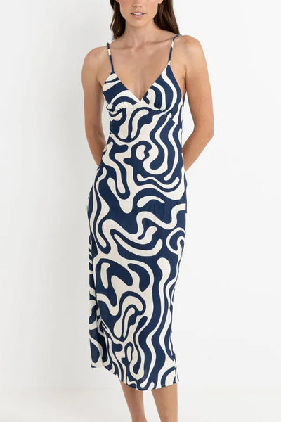 Rhythm Womens Dress Waverly Bias Cut Midi