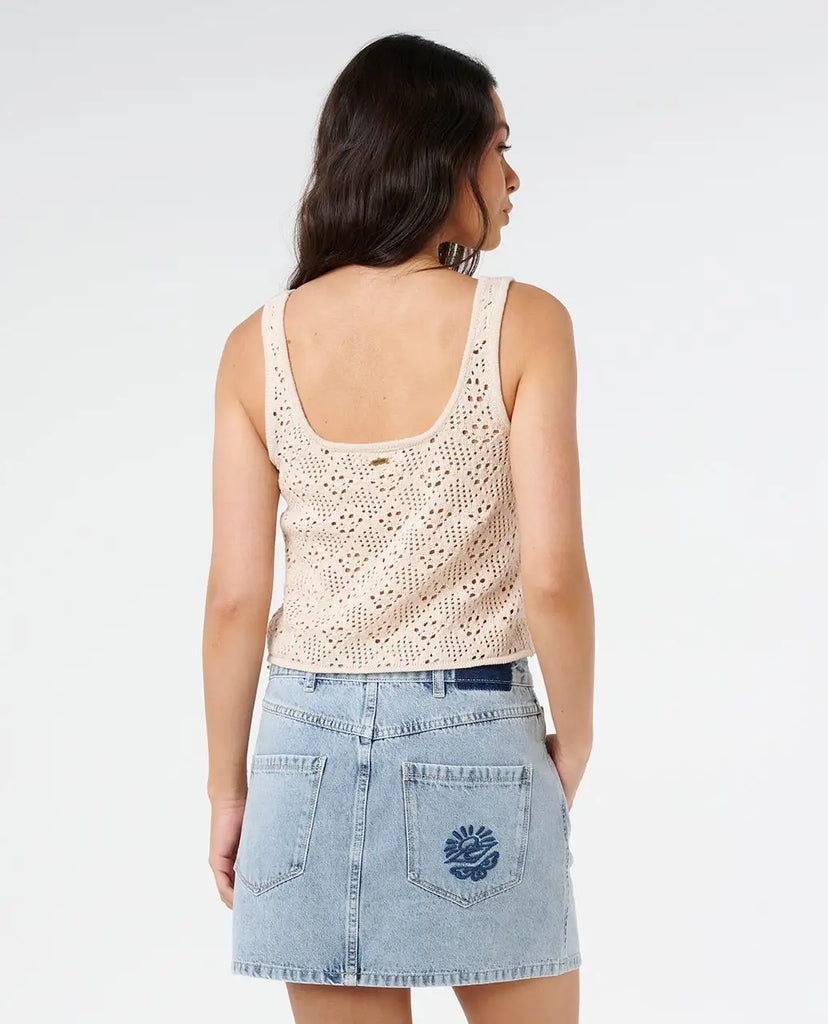 Rip Curl Womens Tank Top Half Moon Bay Crochet Top