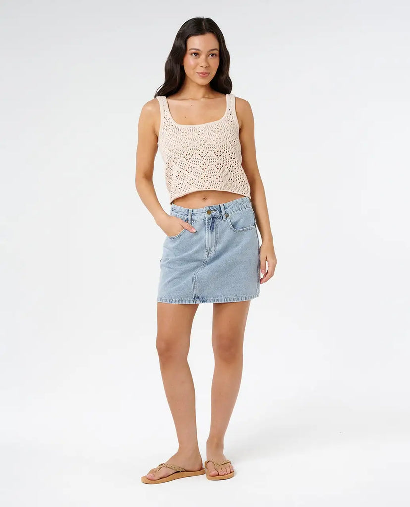 Rip Curl Womens Tank Top Half Moon Bay Crochet Top
