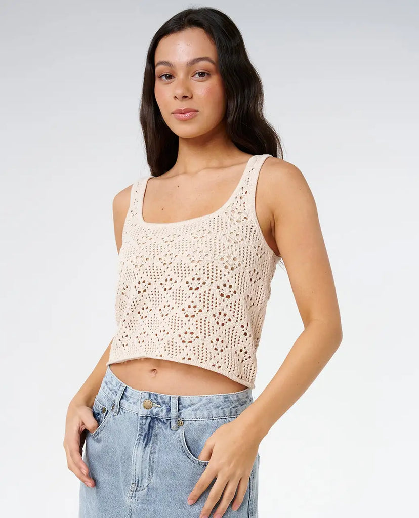Rip Curl Womens Tank Top Half Moon Bay Crochet Top