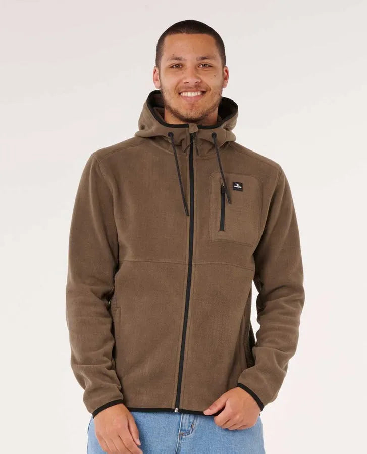Rip Curl Mens Sweatshirt Departed Polar Fleece Zip Through Jacket
