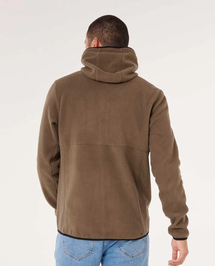 Rip Curl Mens Sweatshirt Departed Polar Fleece Zip Through Jacket