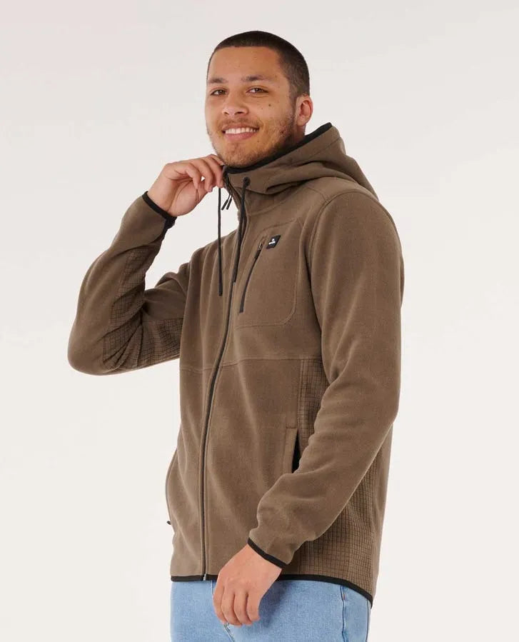 Rip Curl Mens Sweatshirt Departed Polar Fleece Zip Through Jacket