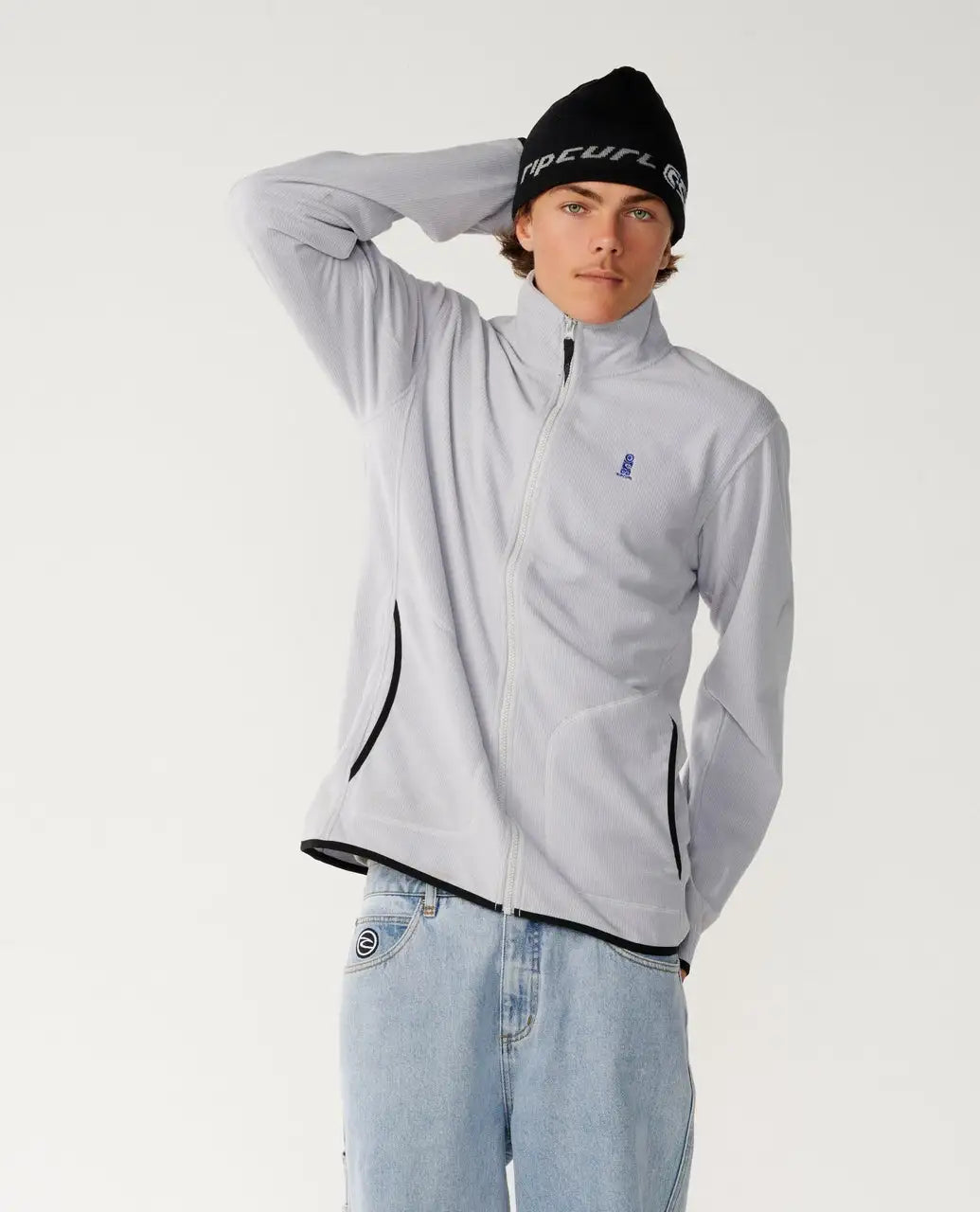 Rip Curl Mens Sweatshirt Search Series Polar Zip Thru Crew
