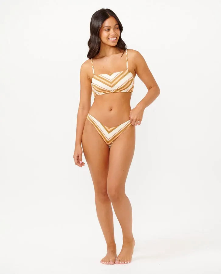 Rip Curl Womens Bikini Bottoms Catalina Stripe High Cheeky Coverage