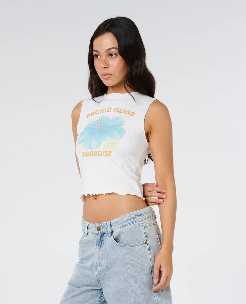 Rip Curl Womens Tank Top Topanga Canyon Shirred Tank
