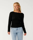 Rip Curl Womens Shirt Bossa Nova Textured Long Sleeve Tee