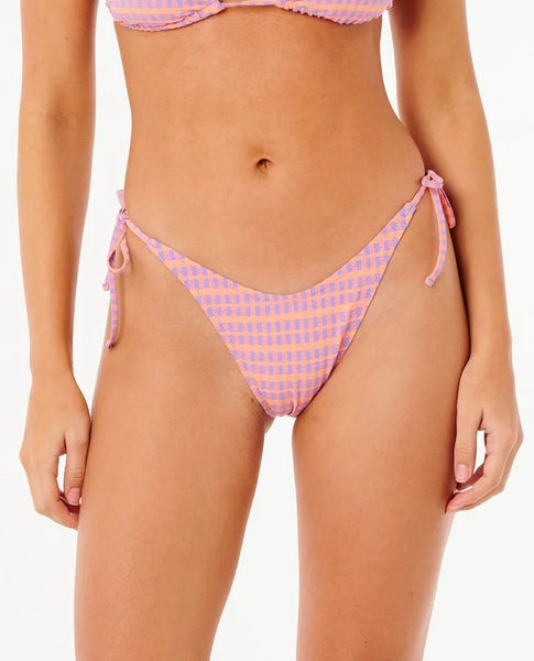 Rip Curl Womens Bikini Bottoms Isles Plaid Hi Leg Skimpy