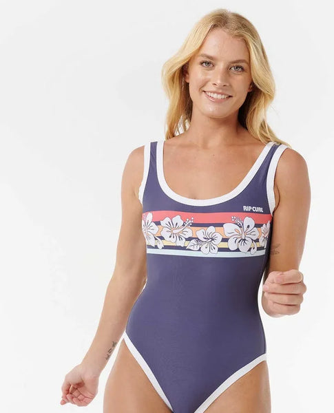 Rip Curl Womens Swimsuit Waikiki Waves Good Coverage One Piece