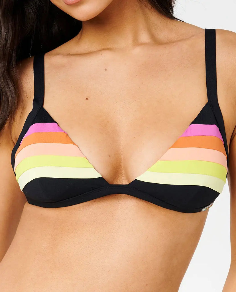 Rip Curl Womens Bikini Top Surf Stripe Fixed Triangle
