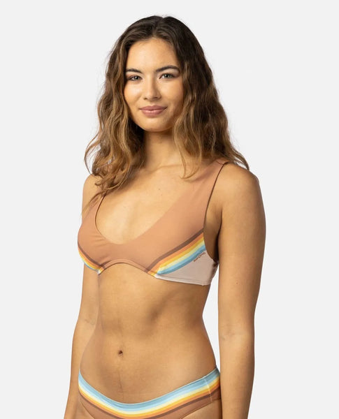 Rip Curl Womens Bikini Top Sunrise Stripe Trilette