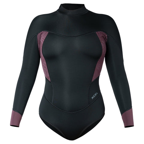 Xcel Women's Axis Long Sleeve Back Zip Cheeky Cut Spring Wetsuit 2mm DS