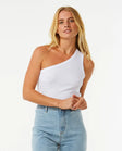 Rip Curl Womens Tank Top Asymmetrical Ribbed