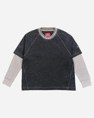 Lost Mens Shirt Buster Two-Fer Long Sleeve Knit Crew
